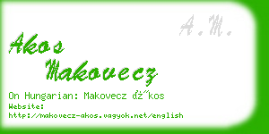 akos makovecz business card